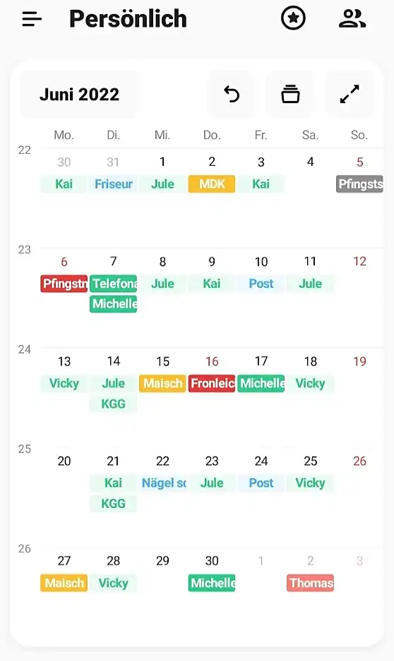 Dieses Bild im Leitfaden zeigt Jessica's Kalender, in dem sie die Besuche ihrer Assistenntinnen und Termine organisiert. Auf der Seite wer-hilft-bewegt.de erfährst Du, was für Jessica Assistenz bedeutet